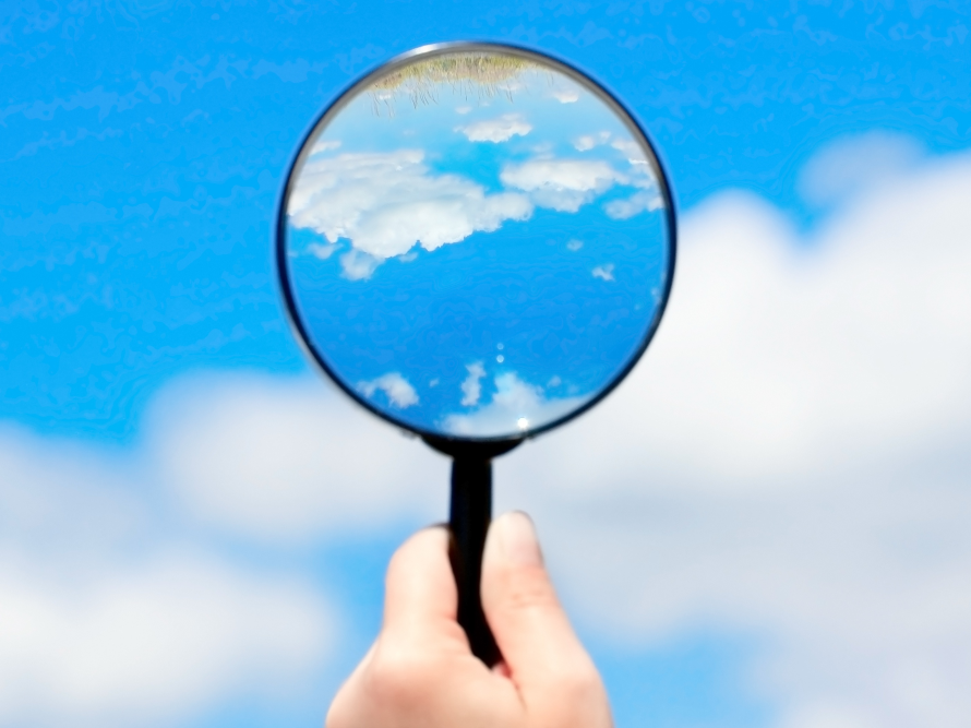 Wolken, Lupe, Blau, Himmel Fotolia 4zu3