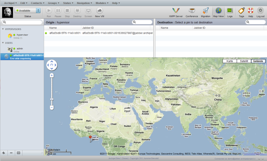 Geographische Ressourcen-Ansicht in Archipel