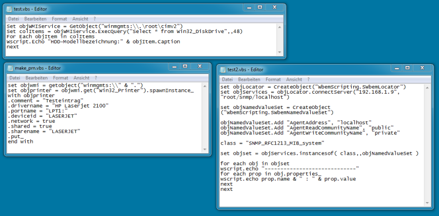 Visual Basic Script, kurz VBS, eröffnet dem Anwender den Zugriff auf COM-Objekte und erweitert die Fähigkeiten von Batch-Jobs deutlich. 