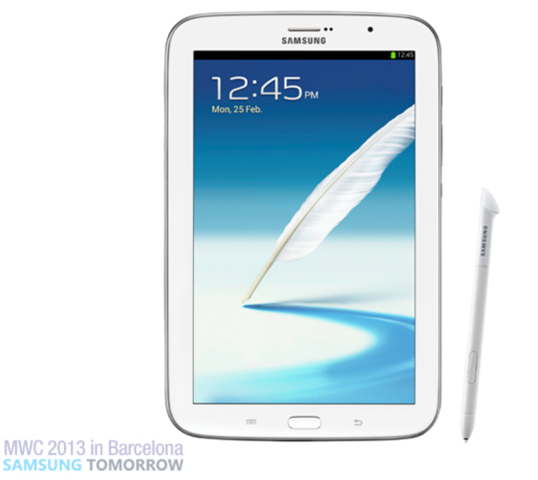 Das neue Galaxy Note 8.0 von vorne...