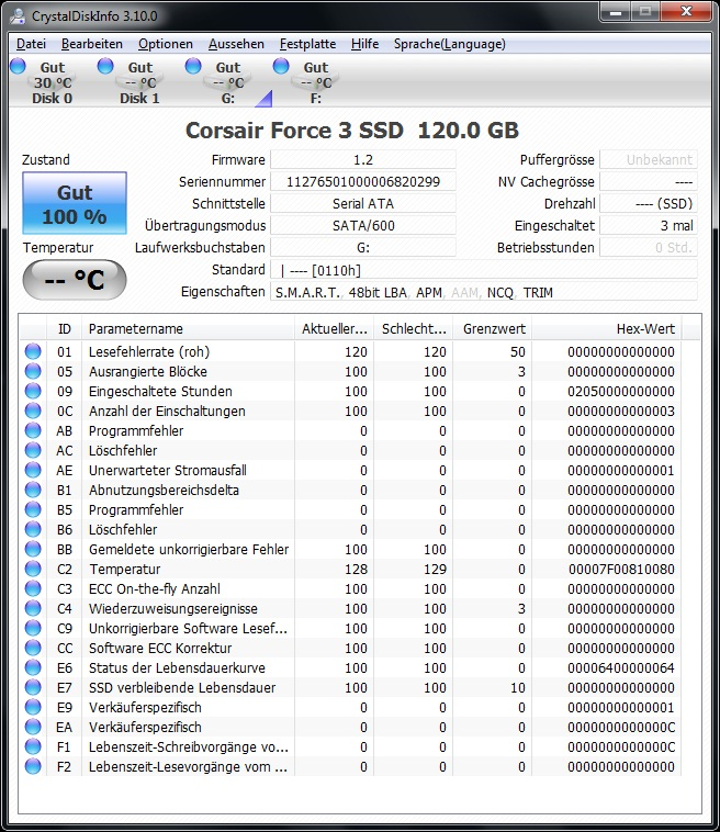 Technische Infos: Corsair Force 3 120GB 
