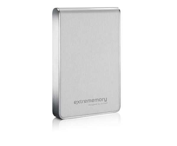 Die Extrememory Portable HDD designed by Brinell ist in unter anderem auch mit silberfarbenem Gehäuse erhältlich.