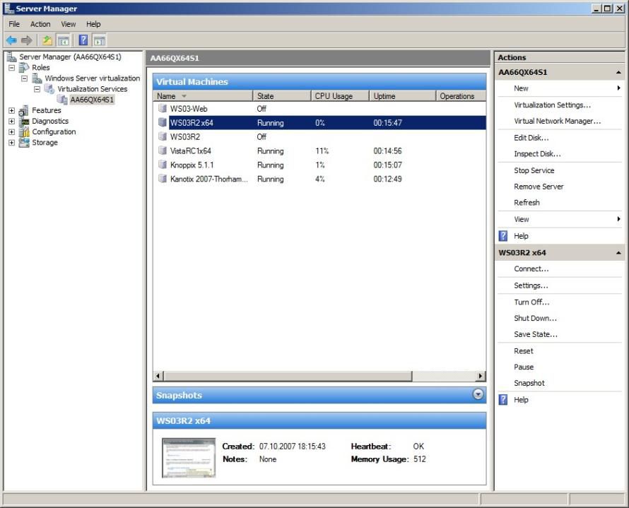 Die RC0-Beta von Windows Server 2008 gewährt mit der Windows Server Virtualization (WSv) einen ersten Eindruck vom Virtual-Server-2005-Nachfolger, steckt aber noch in den Kinderschuhen.