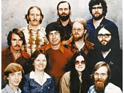 Gründerzeit bei Microsoft: Links unten Bill Gates, rechts unten Paul Allen, Freund aus der Schule.