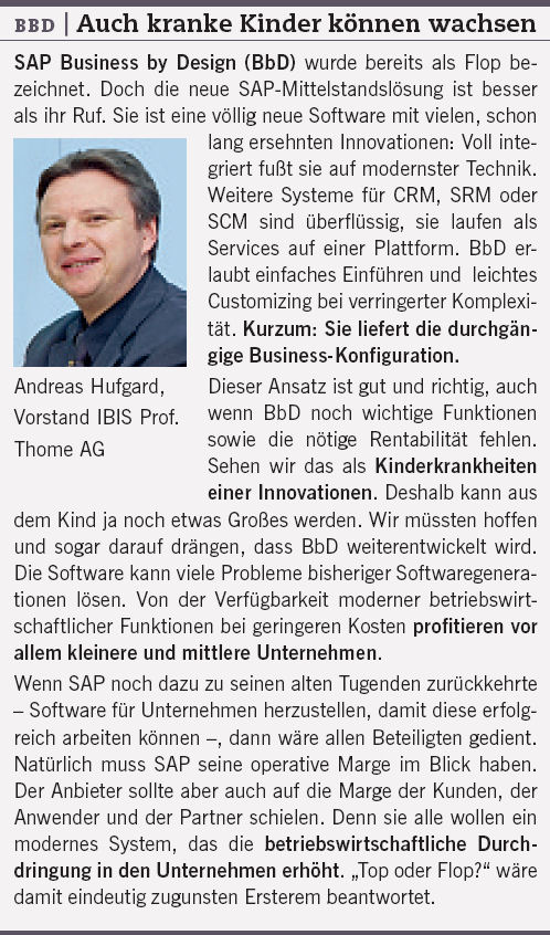 SAP Business by Design (BbD): Auch kranke Kinder können wachsen.