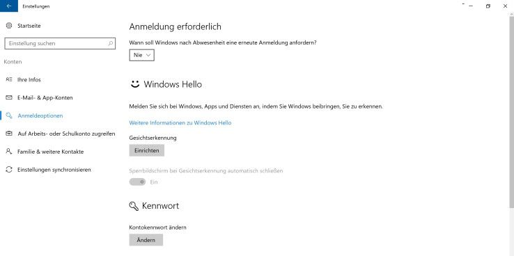 10 kennwort anmeldung abschalten windows Windows 10