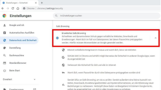 Chrome: Erweitertes Safe Browsing aktivieren - Foto: Rieske