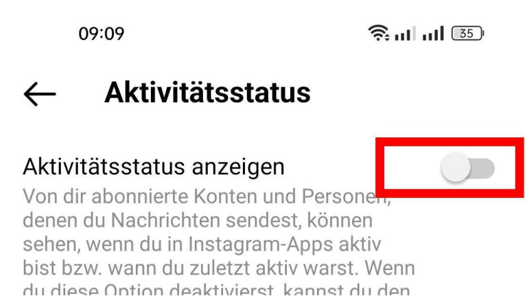 Instagram: Aktivitätsstatus deaktivieren