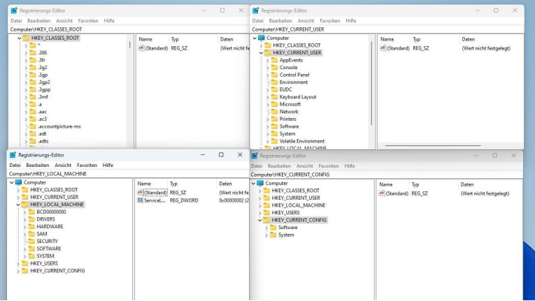 Windows: Mehrere Instanzen des Registry-Editors öffnen