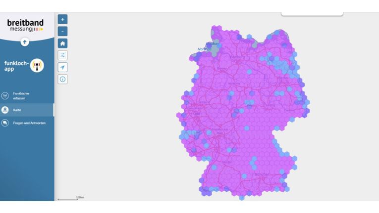 Abdeckung laut Funkloch-App: Bundesnetzagentur veröffentlicht Funkloch-Karte