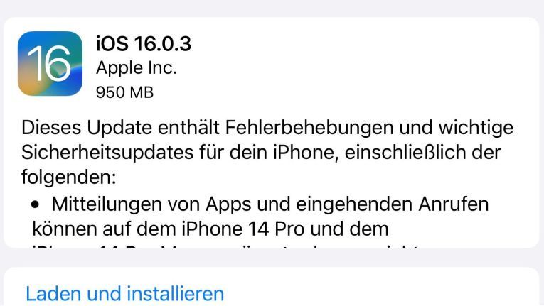 Jetzt updaten: iOS 16.0.3 behebt Bugs und schließt Lücke